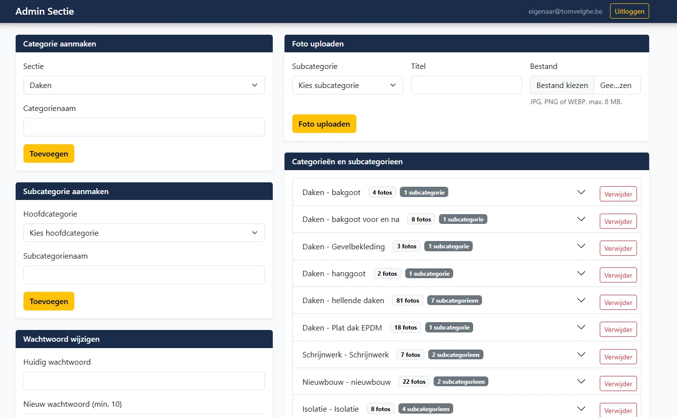 Gebruiksvriendelijk maatwerk dashboard voor contentbeheer gebouwd door Consult Software
